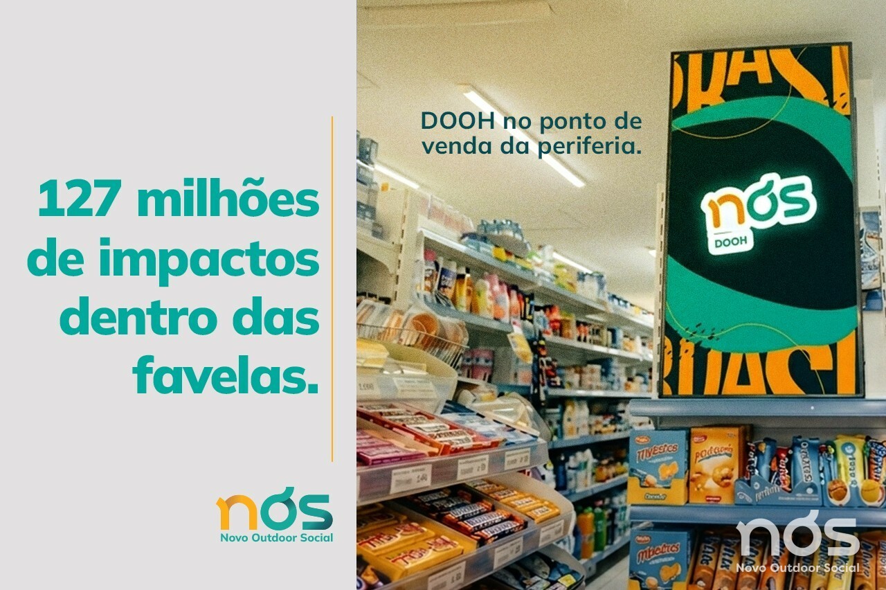 Capa do artigo do Meio & Mensagem sobre o pDOOH da NÓS • Novo Outdoor Social nas favelas
